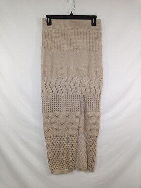 NWT Hunter and Brown Beige w/Gold Maxi Skirt Sz. M